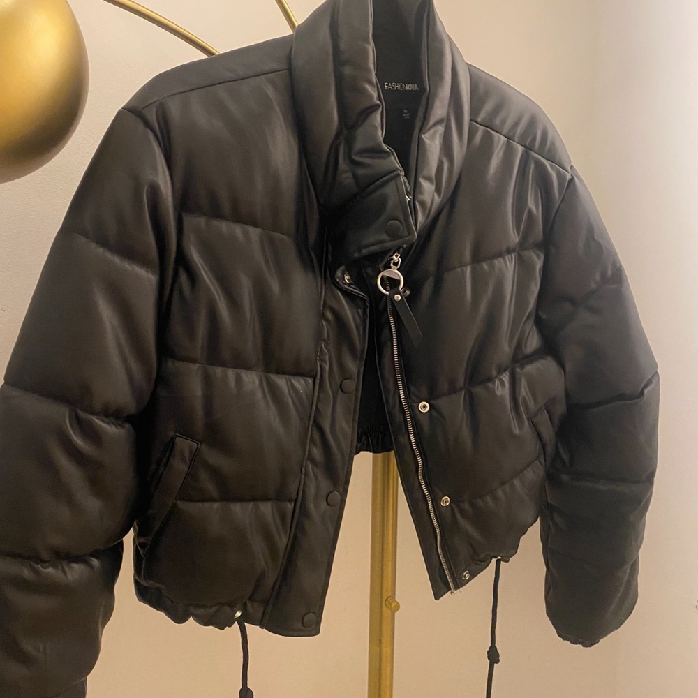 Fashion Nova Black Quilted Puffer Jacket